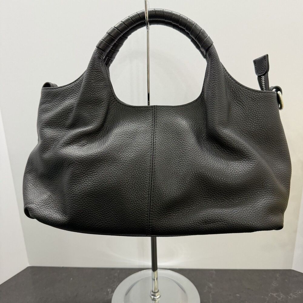 NWT Iswee Genuine Leather Black Hobo Shoulder Bag Purse Large Soft Leather